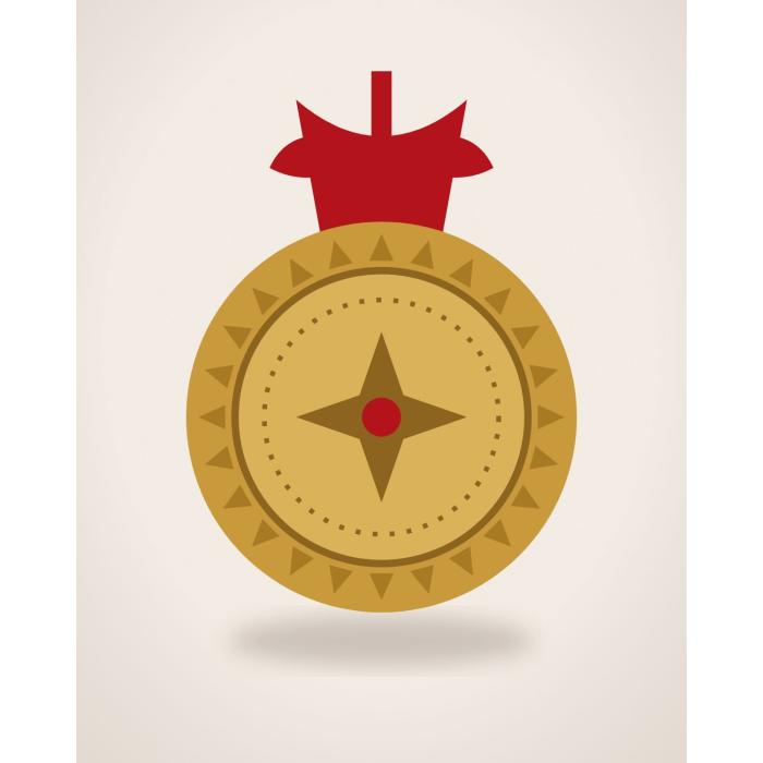 Brass Dukach on a Ribbon