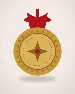 Brass Dukach on a Ribbon